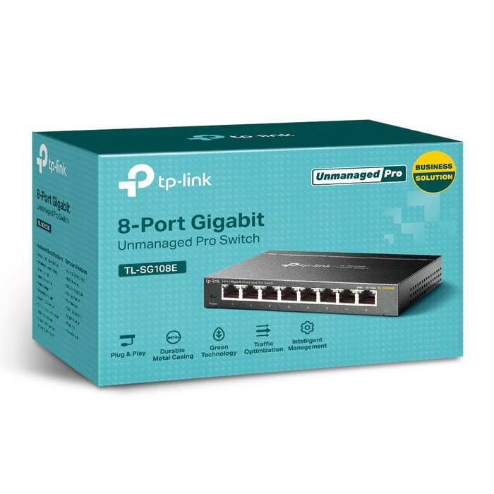 TP-Link TL-SG108E Switch Easy Smart de 8 Puertos Gigabit Negro TP-Link TL-SG108E Switch Easy Smart de 8 Puertos Gigabit Negro